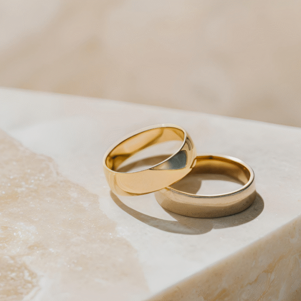 minimalist gold band ring